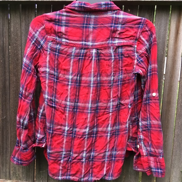 Red white stripped medium flannel - Picture 3 of 3